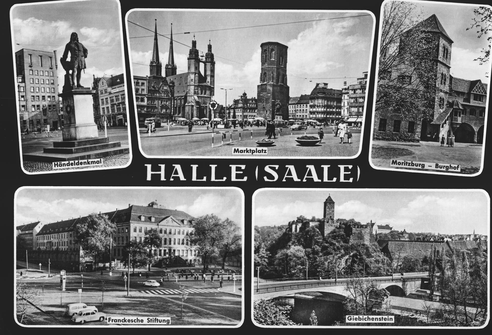 Halle (Saale) - Händeldenkmal - Marktplatz - Moritzburg - Franckesche Stiftung - Giebichenstein Halle (Saale) - Händeldenkmal - Marktplatz - Moritzburg - Franckesche Stiftung - Giebichenstein